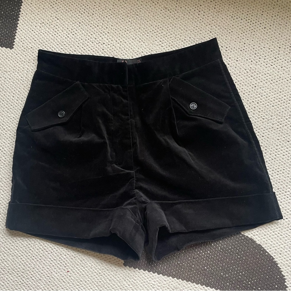 SOLD Fred Perry x Amy Winehouse foundation black velvet shorts US 8